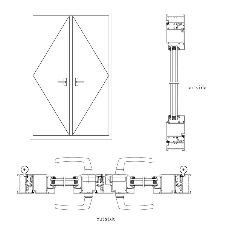 Aluminum Swing Dasement Door 3